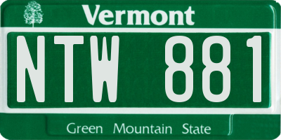 VT license plate NTW881