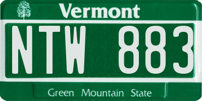 VT license plate NTW883
