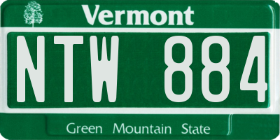 VT license plate NTW884