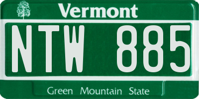 VT license plate NTW885