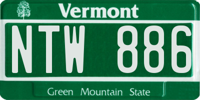 VT license plate NTW886