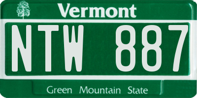 VT license plate NTW887