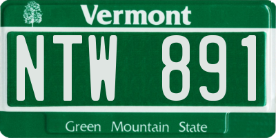 VT license plate NTW891