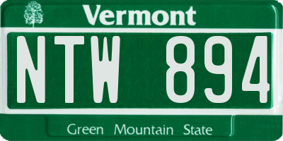 VT license plate NTW894