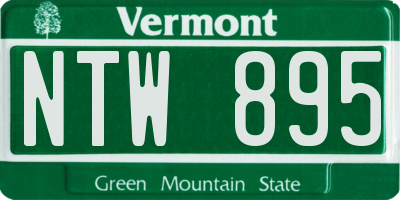 VT license plate NTW895