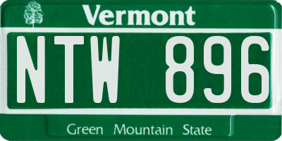 VT license plate NTW896