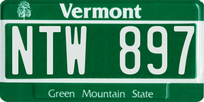 VT license plate NTW897