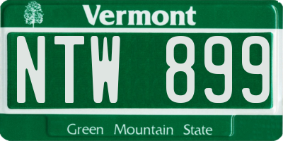 VT license plate NTW899
