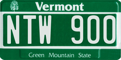 VT license plate NTW900