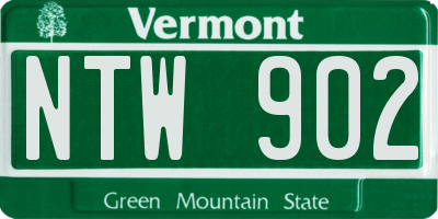VT license plate NTW902