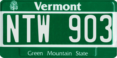 VT license plate NTW903