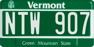 VT license plate NTW907
