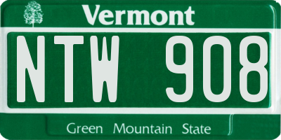 VT license plate NTW908