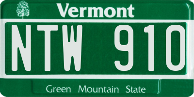 VT license plate NTW910