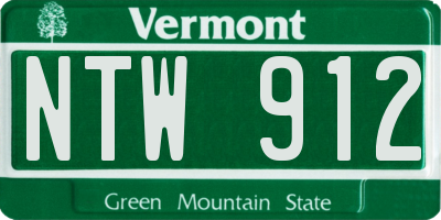 VT license plate NTW912