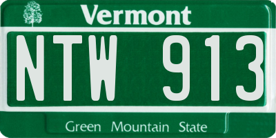 VT license plate NTW913