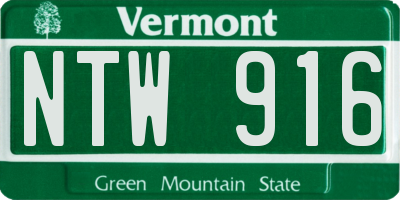 VT license plate NTW916