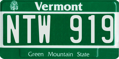 VT license plate NTW919