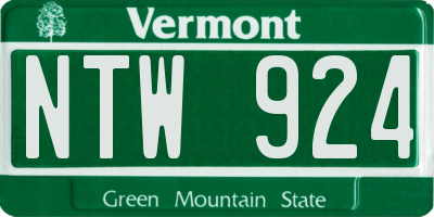 VT license plate NTW924