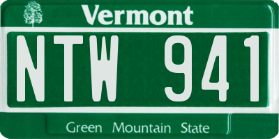 VT license plate NTW941