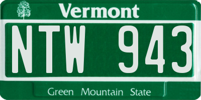VT license plate NTW943