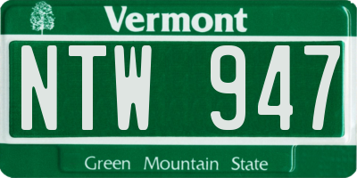 VT license plate NTW947