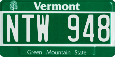 VT license plate NTW948