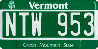 VT license plate NTW953