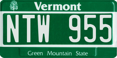 VT license plate NTW955