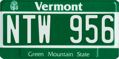 VT license plate NTW956