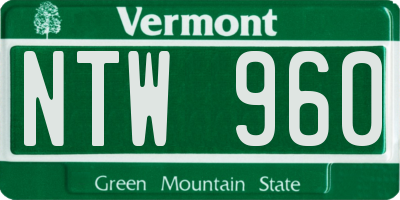 VT license plate NTW960