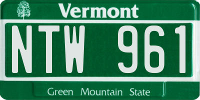 VT license plate NTW961