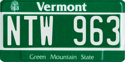 VT license plate NTW963