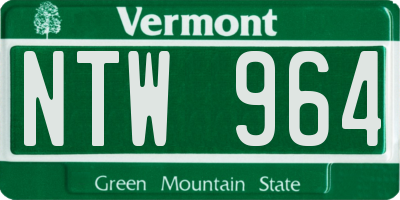 VT license plate NTW964