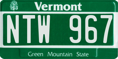 VT license plate NTW967