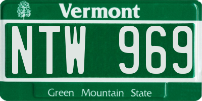 VT license plate NTW969
