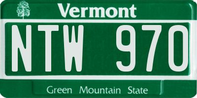 VT license plate NTW970