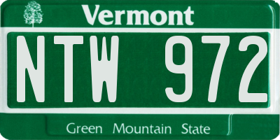 VT license plate NTW972