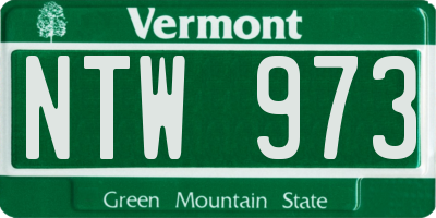 VT license plate NTW973