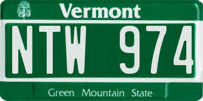 VT license plate NTW974