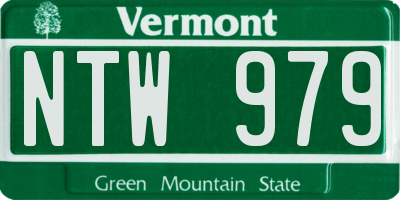 VT license plate NTW979