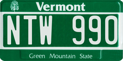 VT license plate NTW990