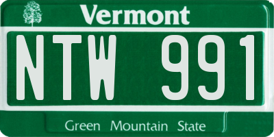 VT license plate NTW991