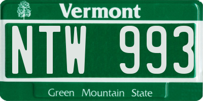 VT license plate NTW993