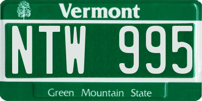 VT license plate NTW995