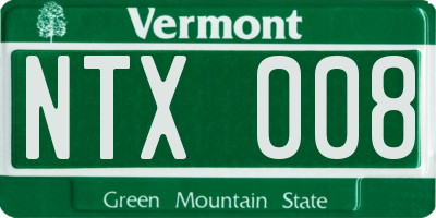 VT license plate NTX008