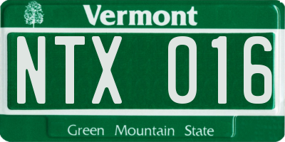 VT license plate NTX016