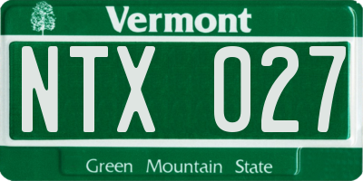 VT license plate NTX027