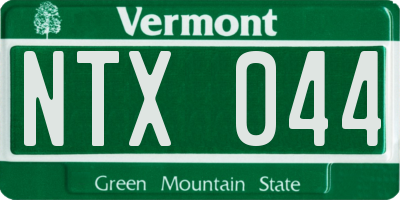 VT license plate NTX044