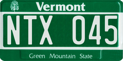VT license plate NTX045